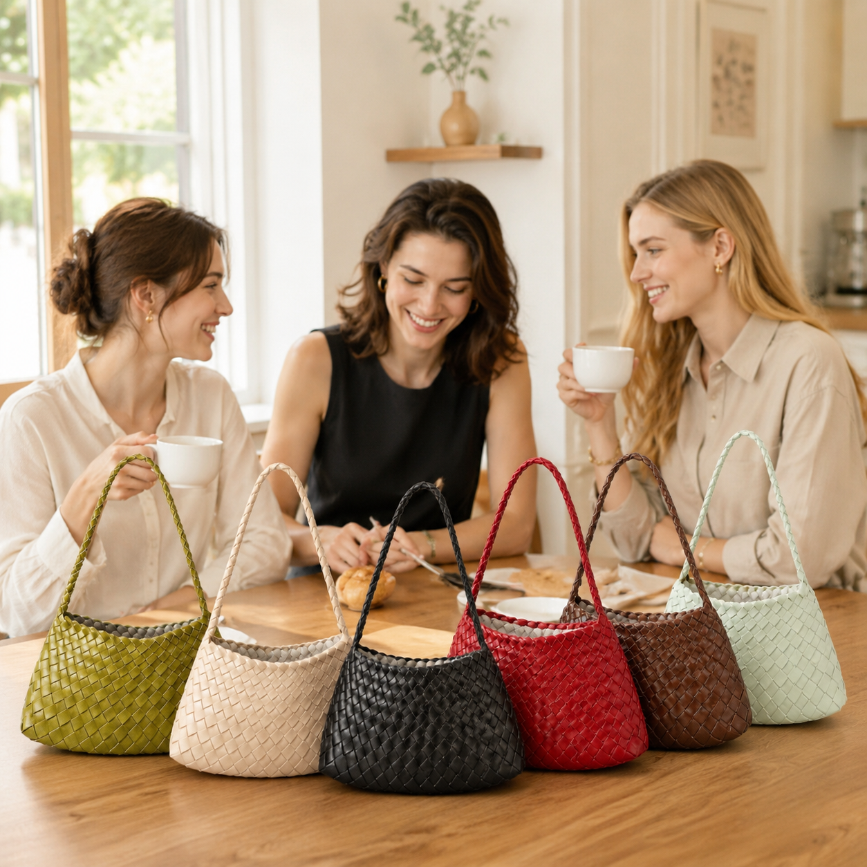 fanlosn lemon yellow pu woven shoulder bag,women,lifestyle