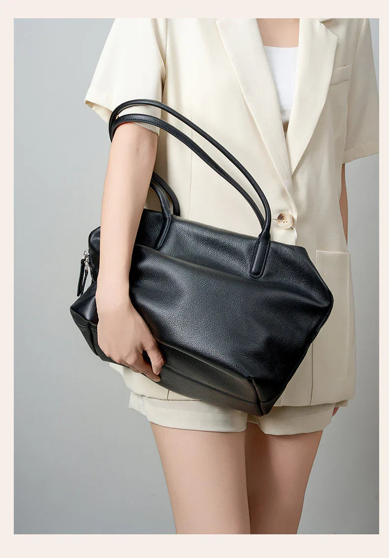 black fanlosn leather shoulder tote bag,women,model display