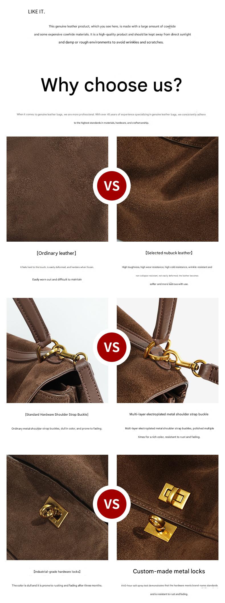 dark coffee fanlosn big size suede leather shoulder underarm bag,women,detail 03