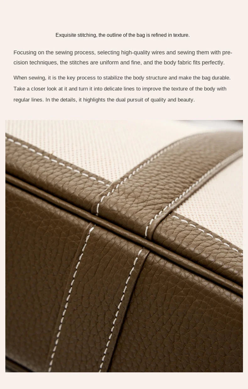 khaki fanlosn canvas stitching leather small handbag,ladies,detail