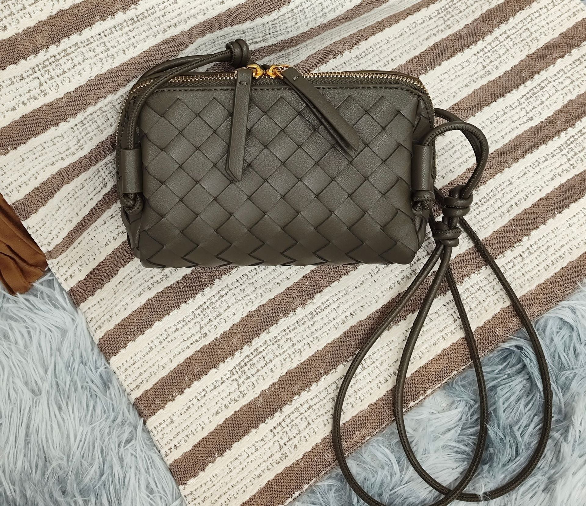  army green leather small square shoulder bag,women,front