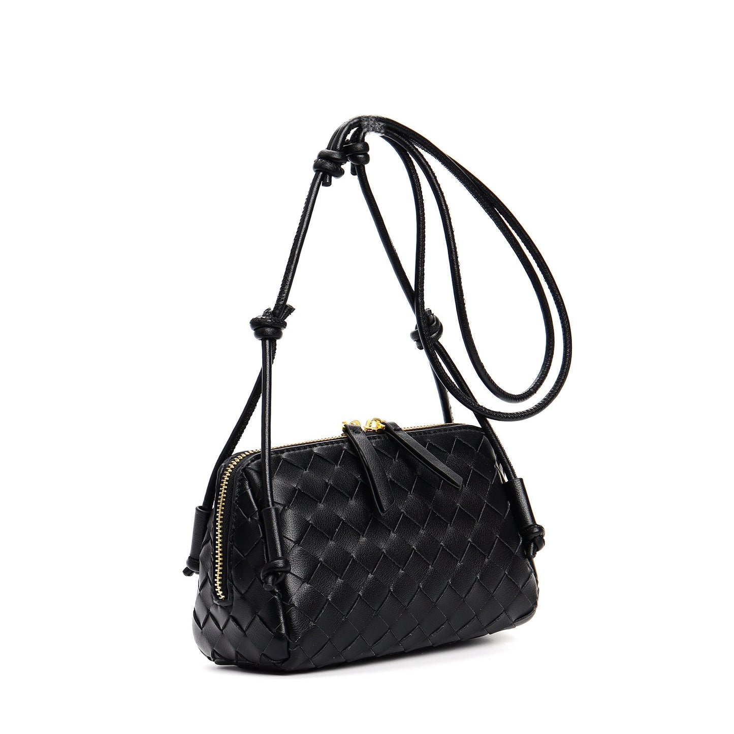 black leather small square shoulder bag,women,front