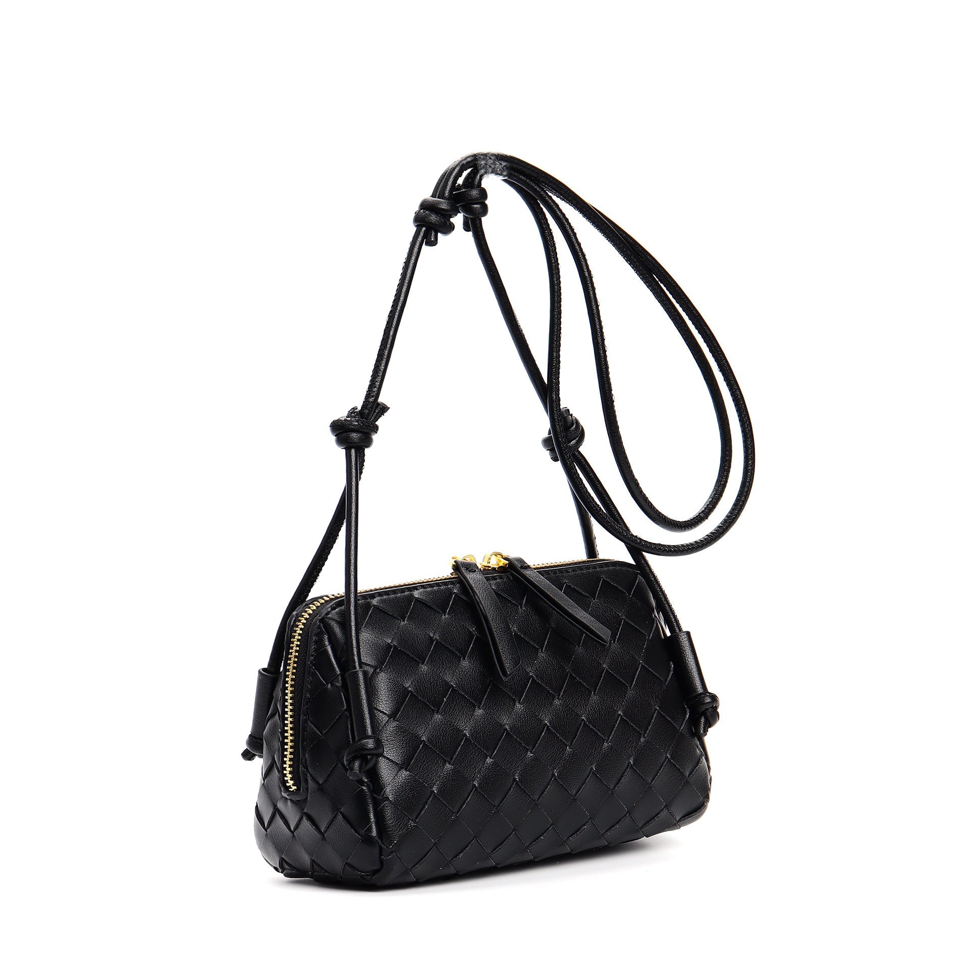 black leather small square shoulder bag,women,front
