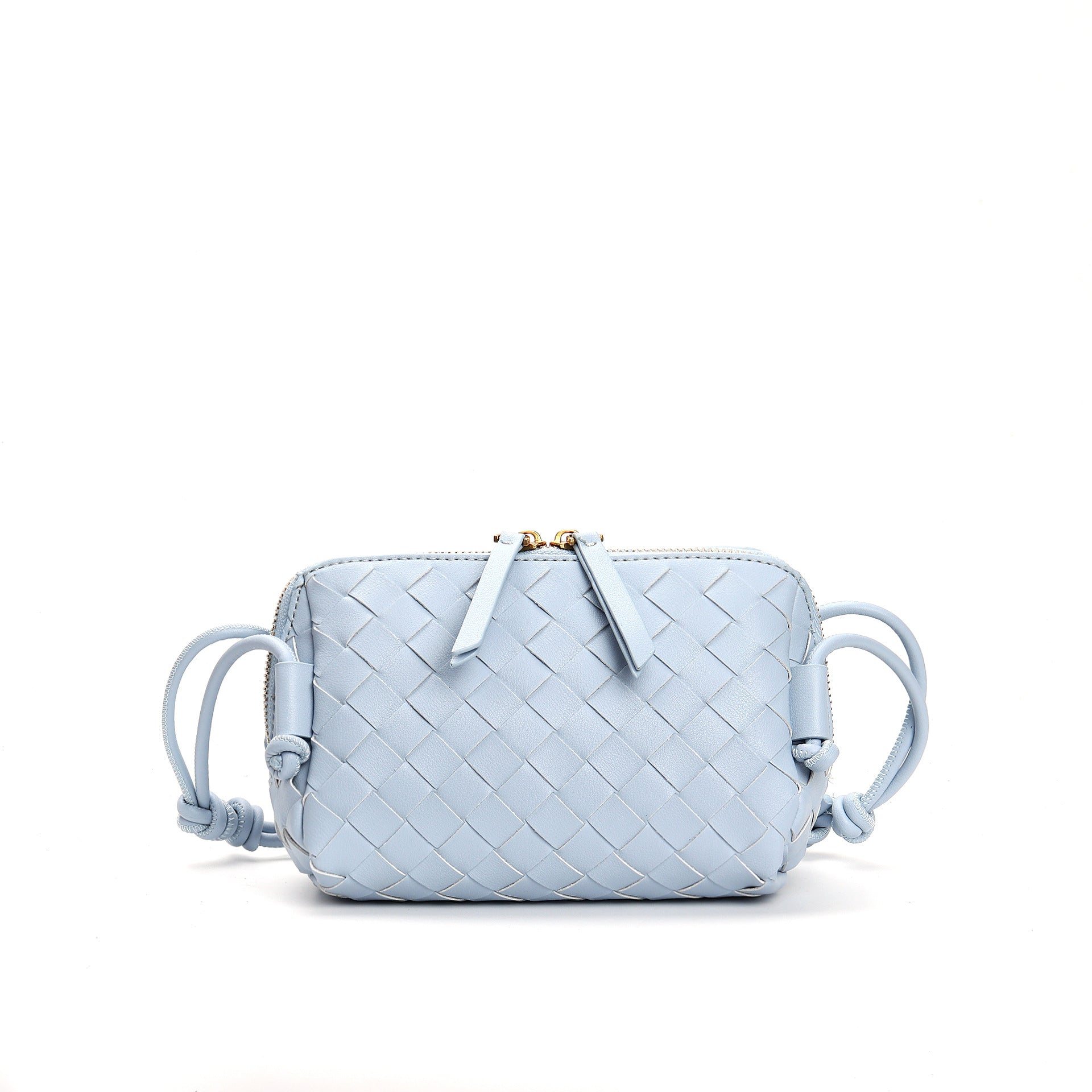 blue leather small square shoulder bag,women,front