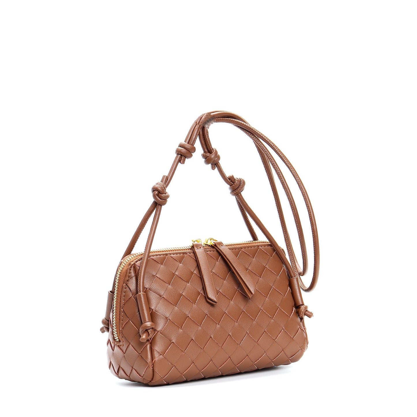 brown leather small square shoulder bag,women,front