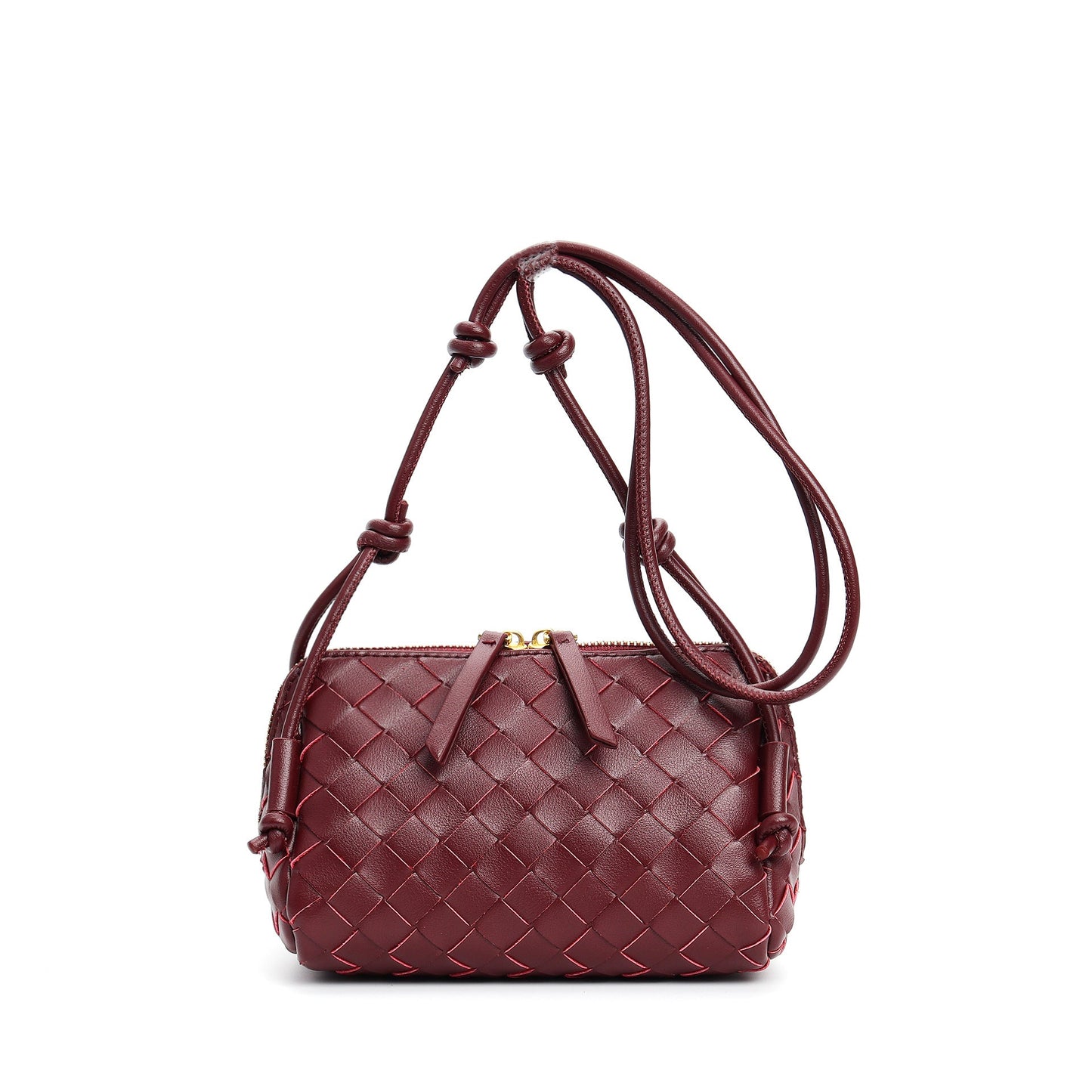 burgundy leather small square shoulder bag,women,front