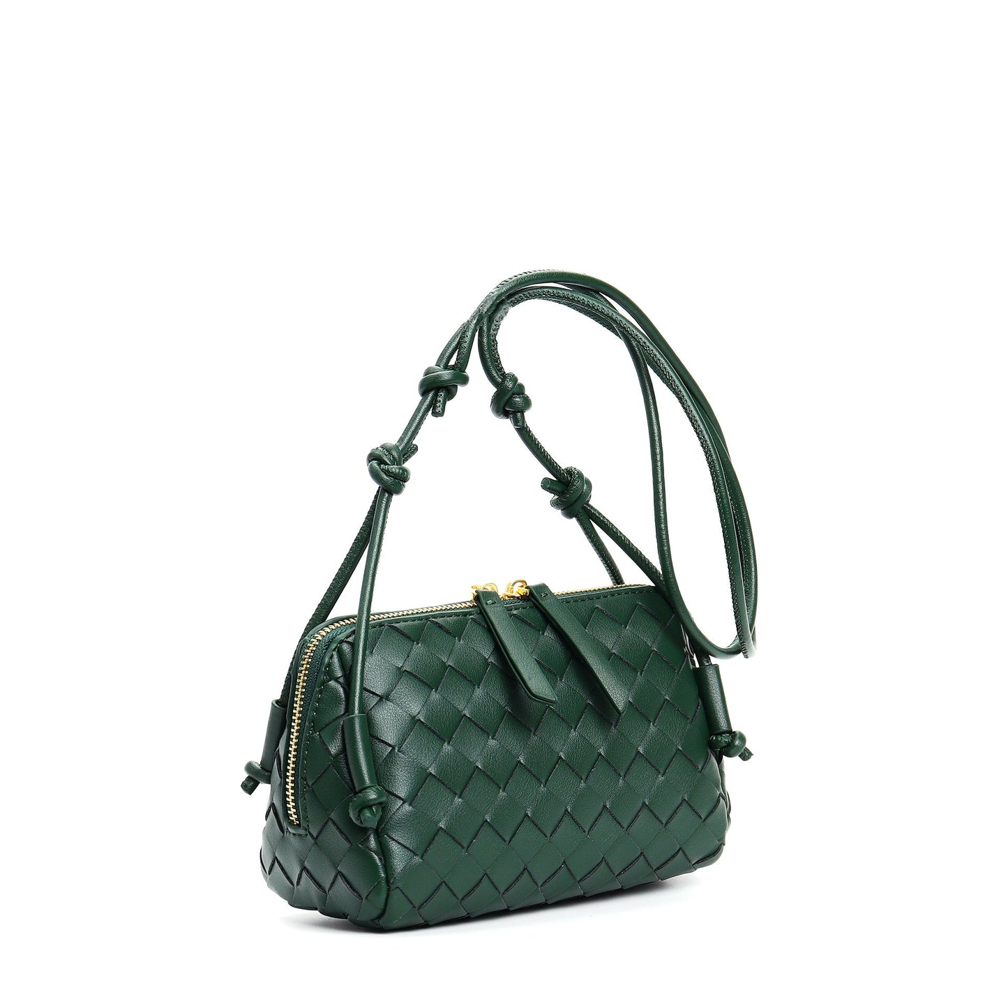 dark green leather small square shoulder bag,women,front