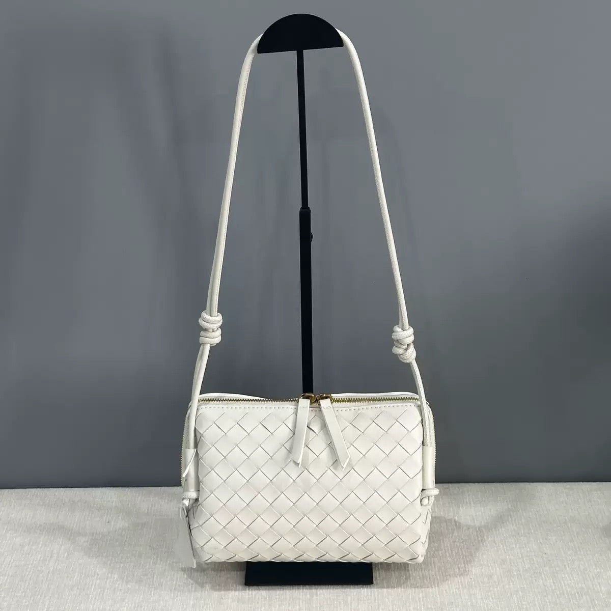 sea salt white fanlosn leather small square shoulder bag,women,front