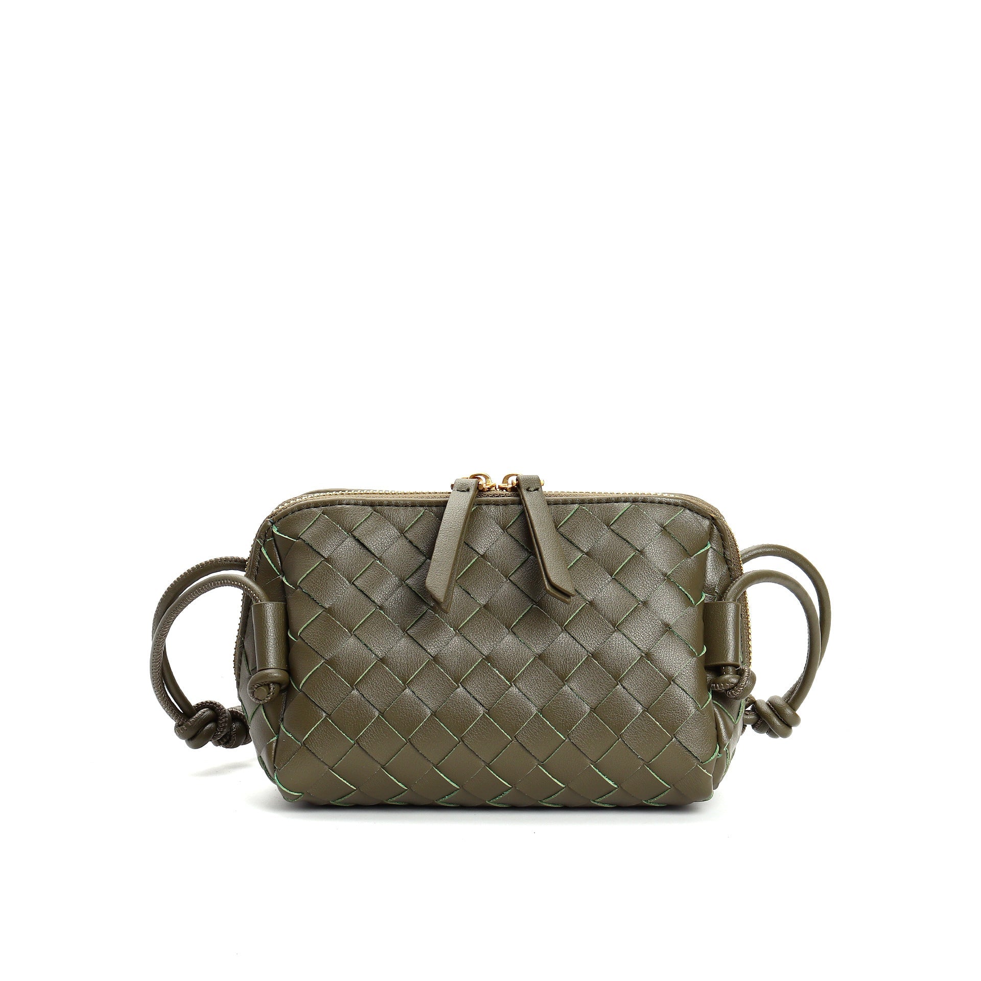 grass green leather small square shoulder bag,women,front