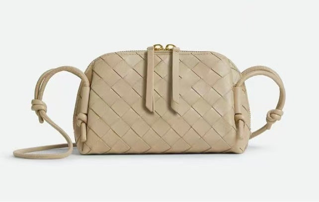 oatmeal color leather small square shoulder bag,women,front