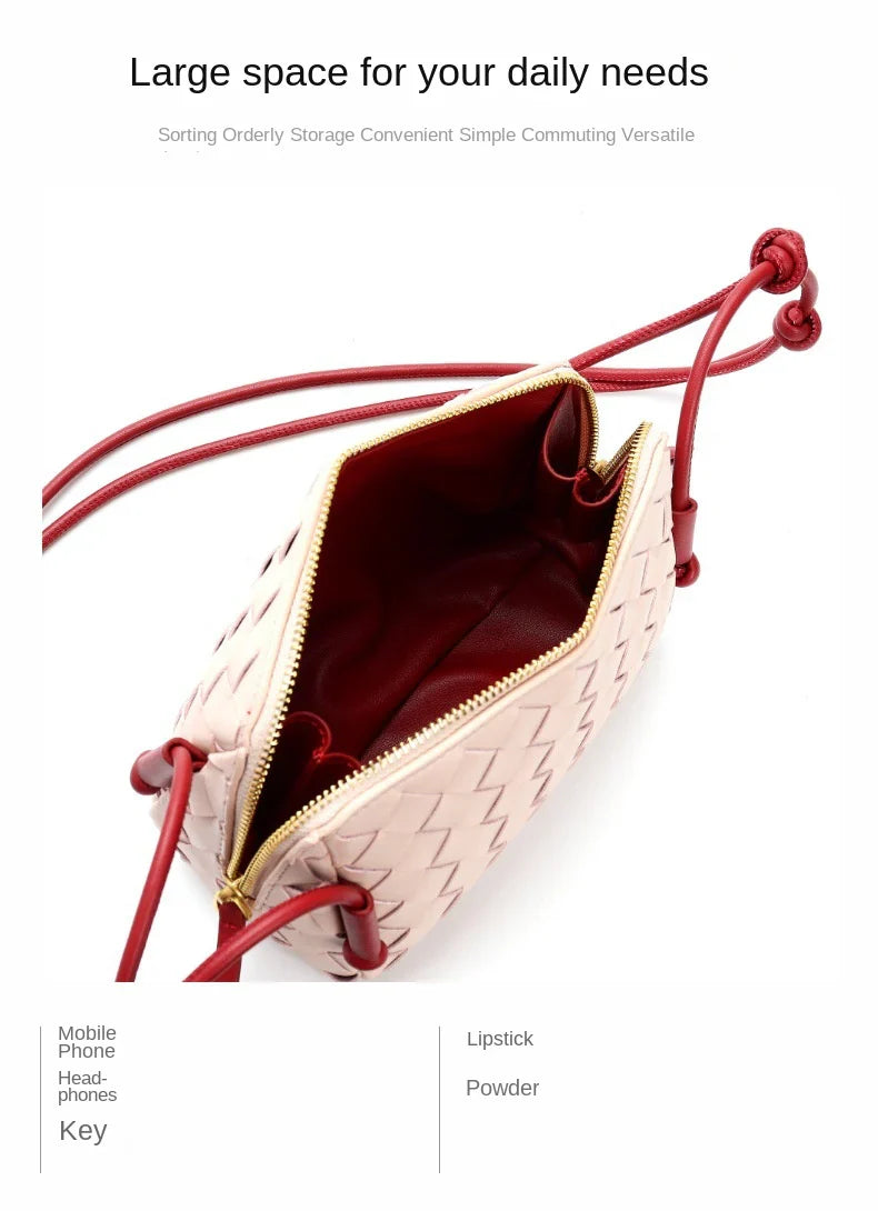 pink leather small square shoulder bag,women,inner
