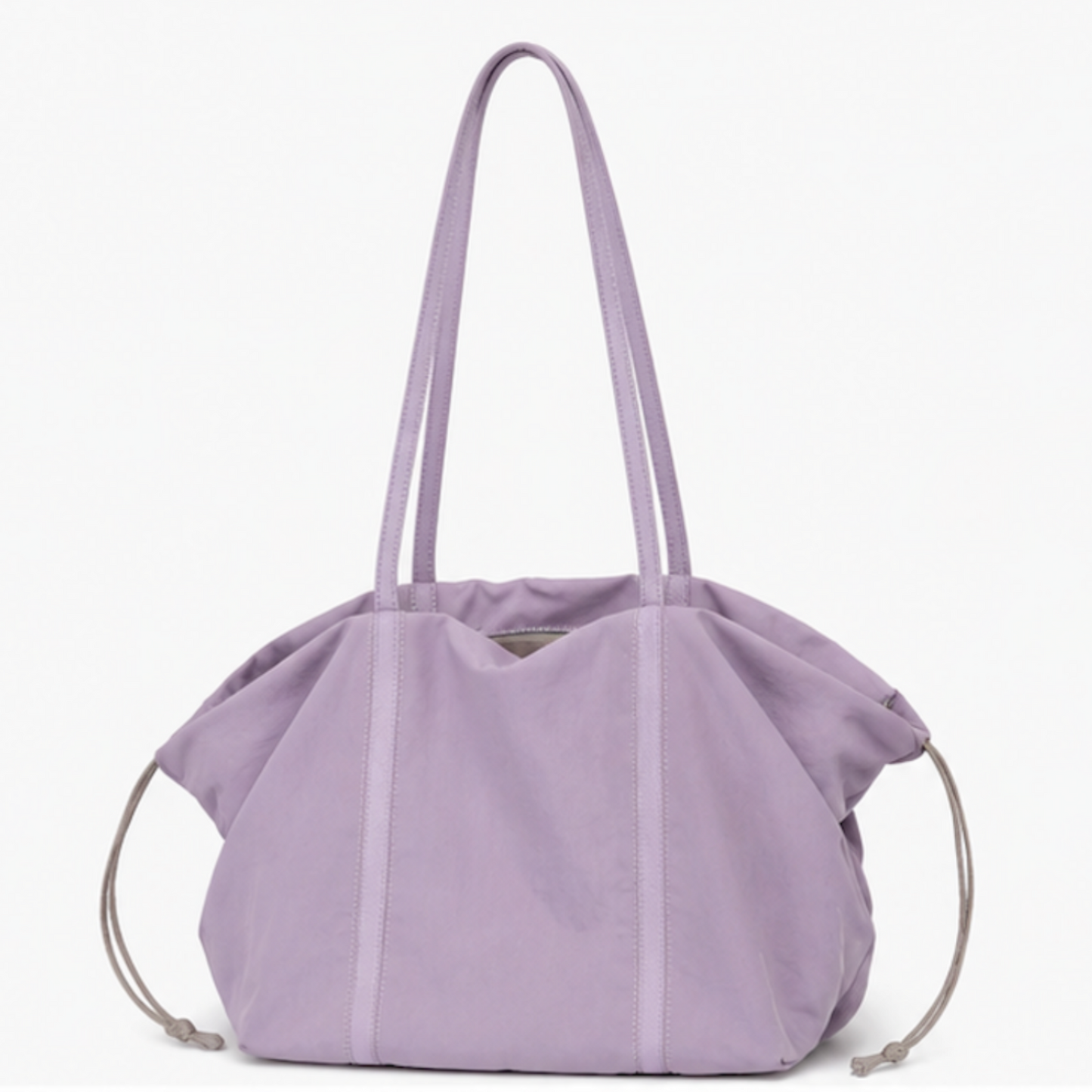 fanlosn purple nylon tote bag with leather handles,women,front