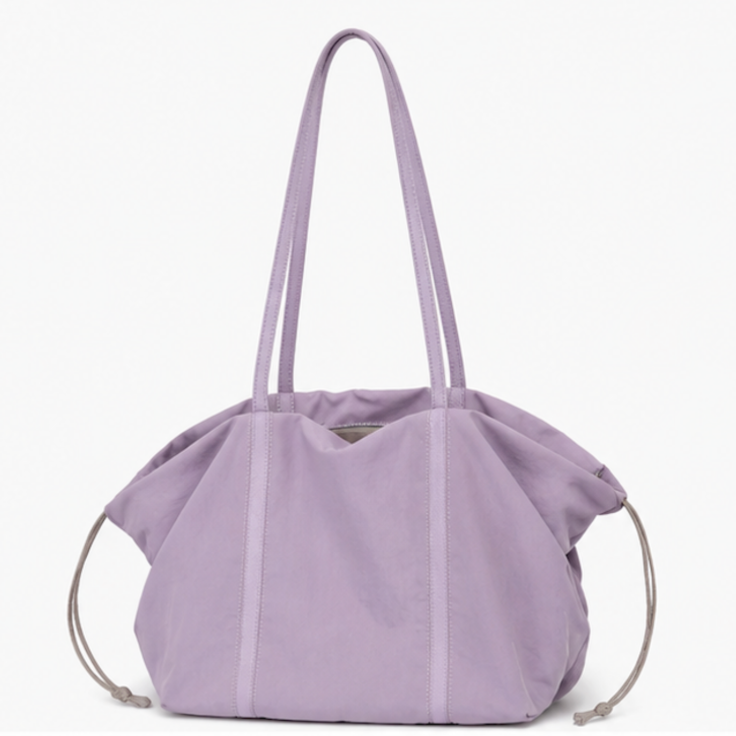 fanlosn purple nylon tote bag with leather handles,women,front