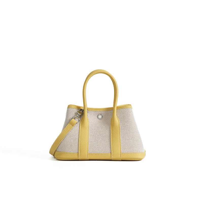 yellow fanlosn small size canvas tote garden bag,women,front