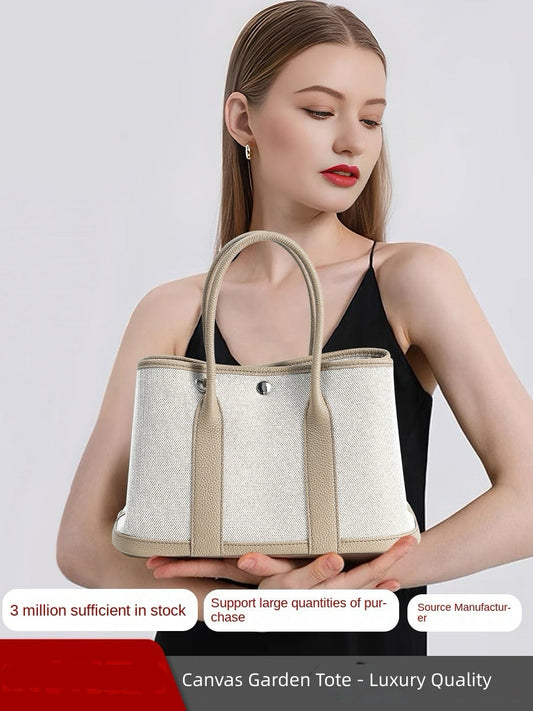 gray fanlosn small size canvas tote garden bag,women,model display