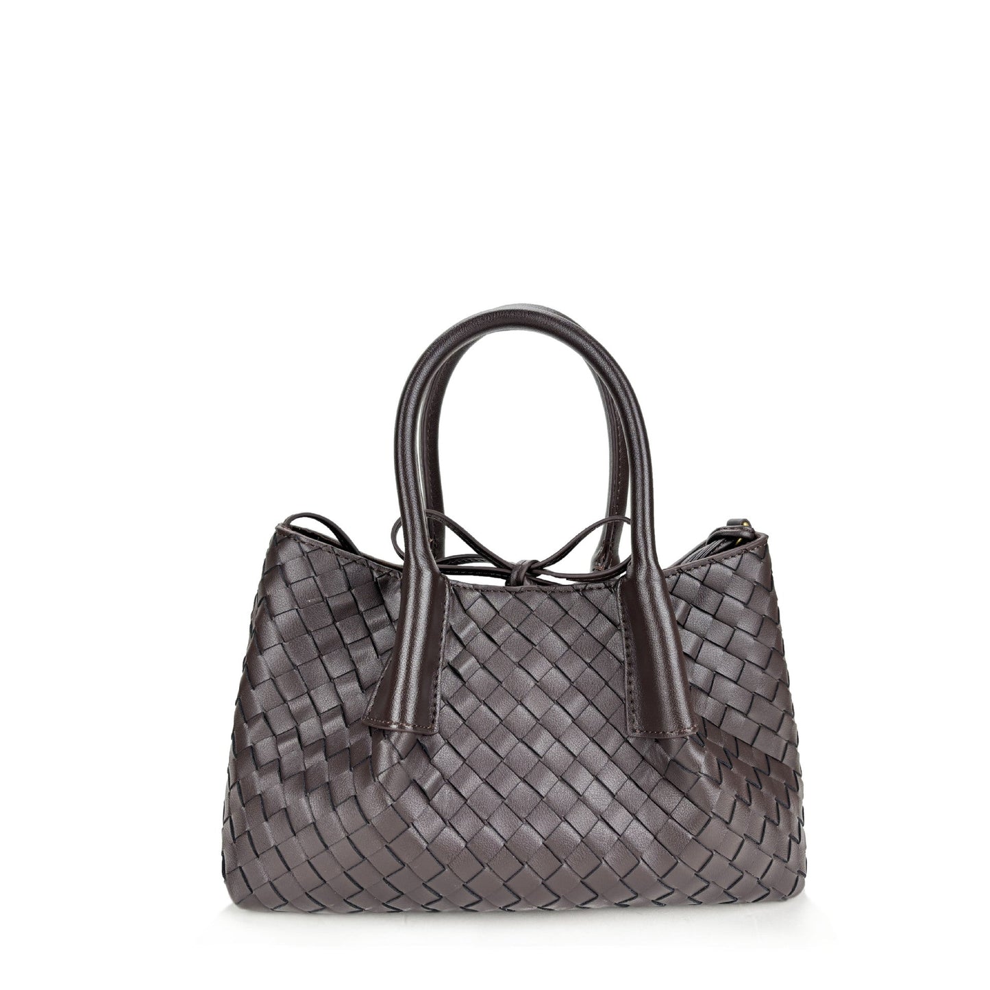 coffee small size leather tote handbag,women,front
