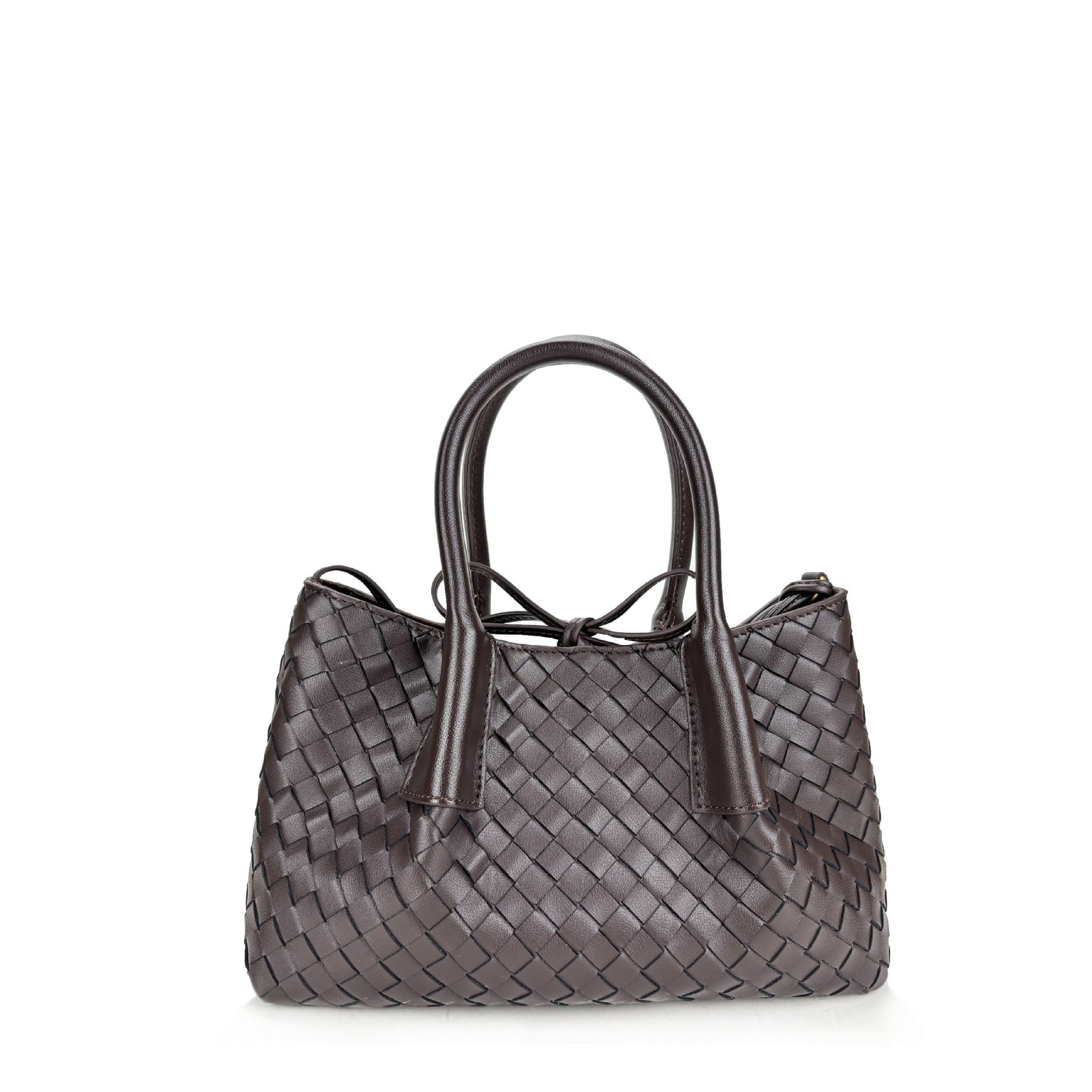 coffee small size leather tote handbag,women,front