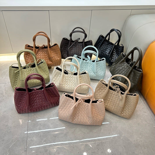 fanlosn small size woven leather tote handbag,women,color display