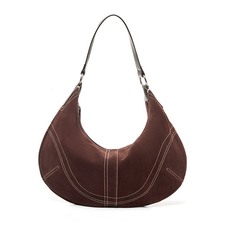 brown suede underarm bag,women,front