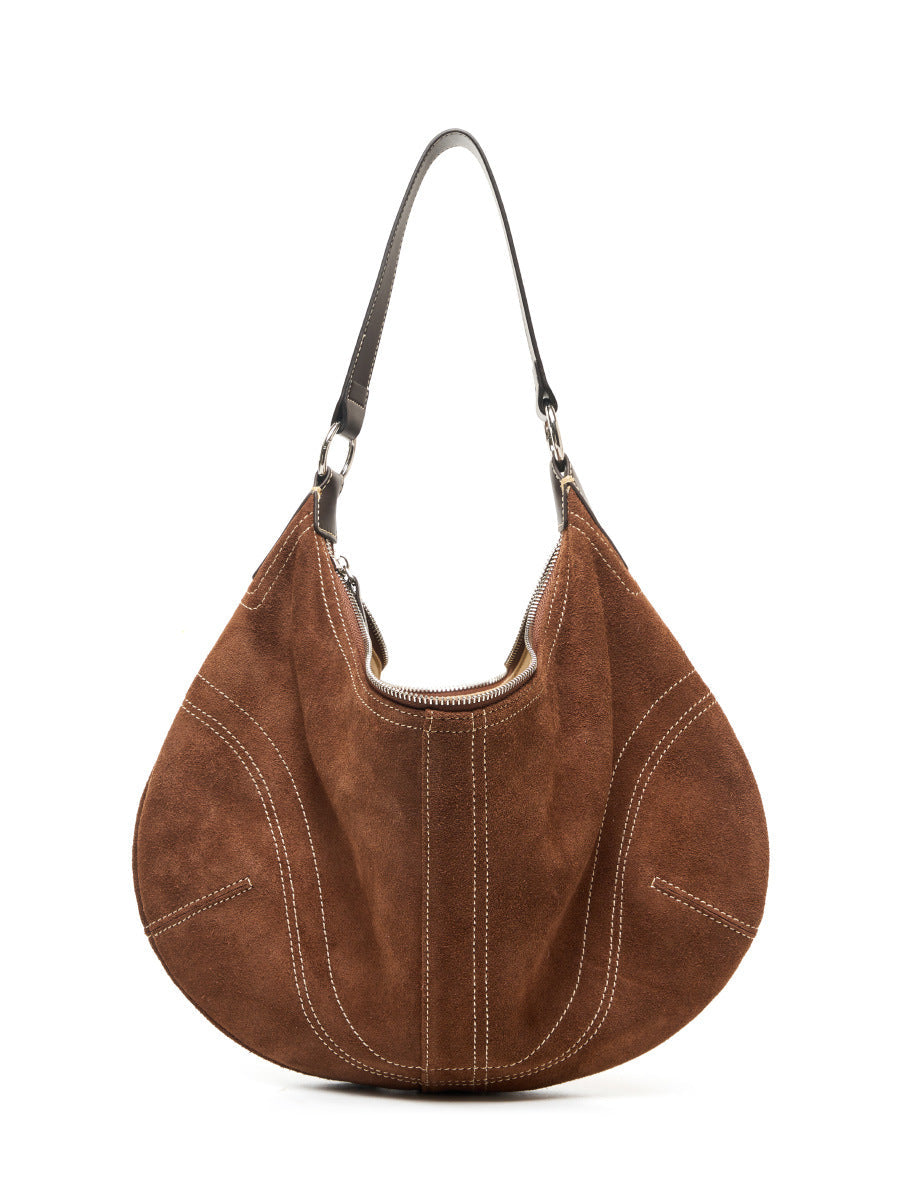 caramel suede underarm bag,women,front