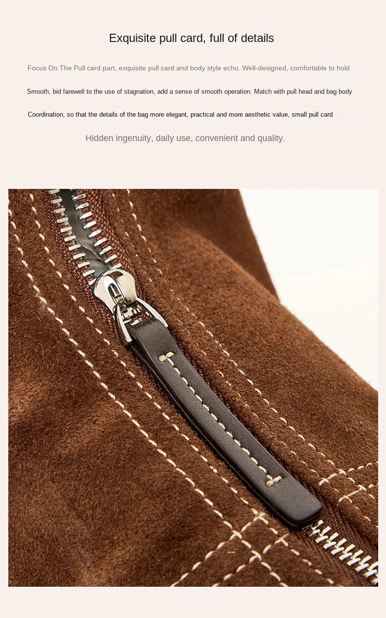 brown fanlosn suede underarm bag,women,detail 03