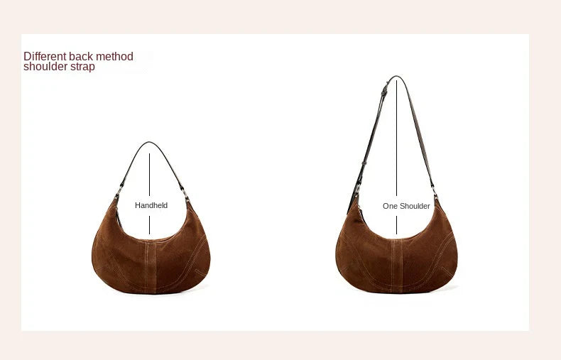 brown fanlosn suede underarm bag,women,detail