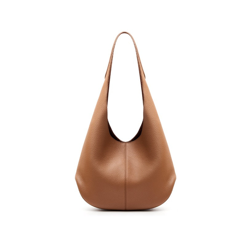 fanlosn brown leather underarm shoulder bag,women,front