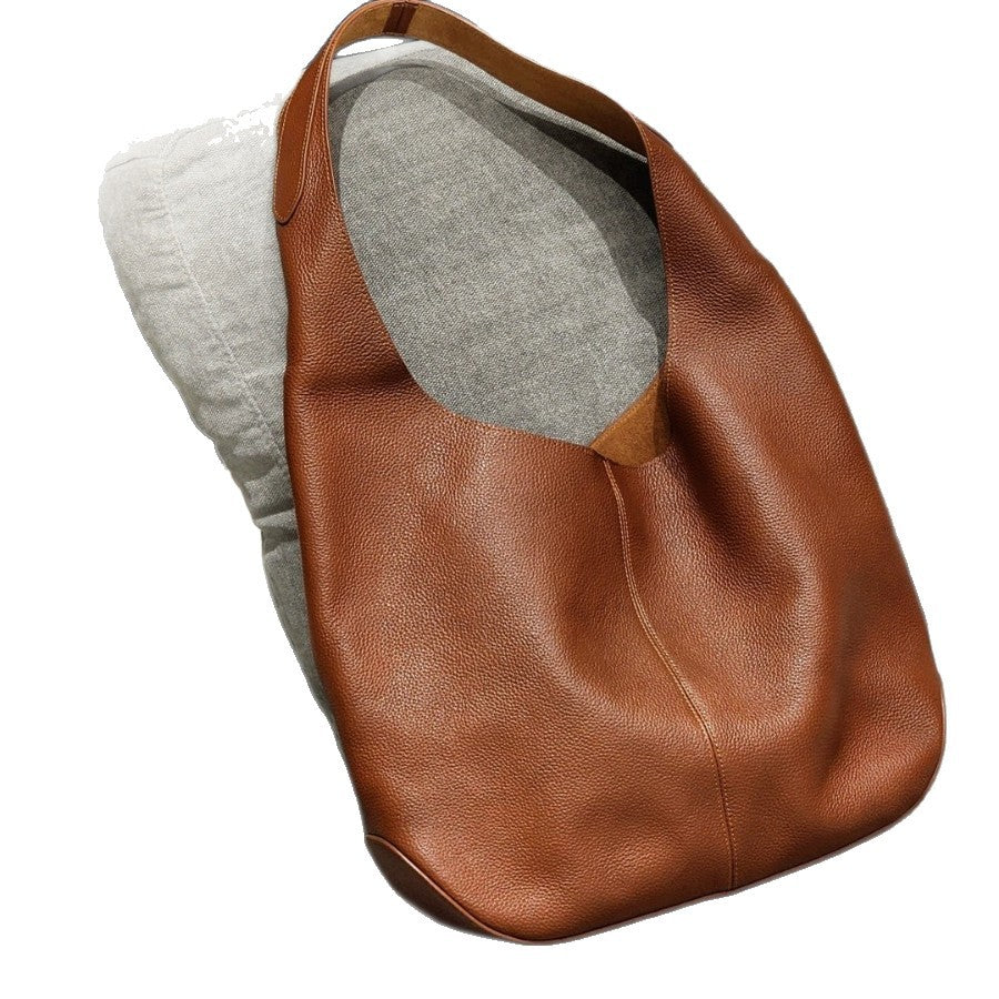 fanlosn caramel leather underarm shoulder bag,women,front