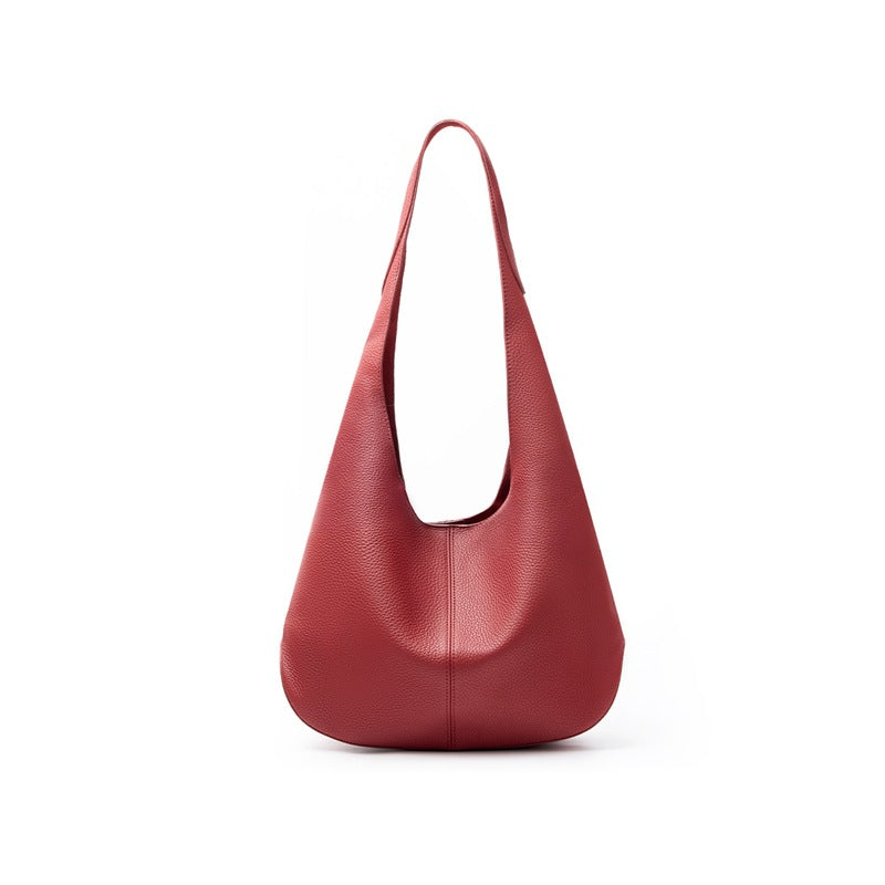 fanlosn chinese red leather underarm shoulder bag,women,front