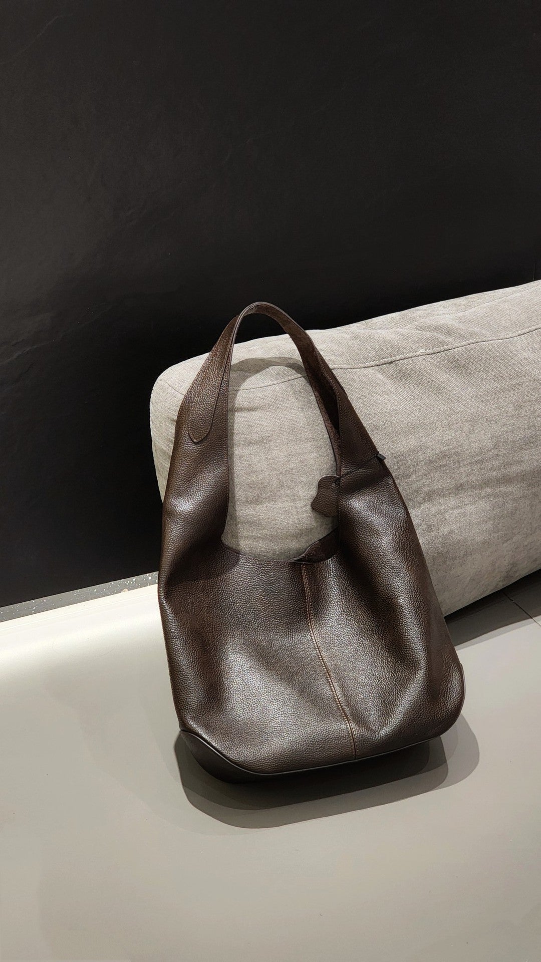fanlosn coffee leather underarm shoulder bag,women,front 03