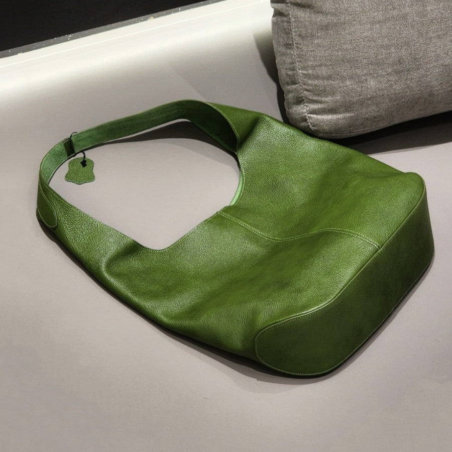 fanlosn green leather underarm shoulder bag,women,bottom
