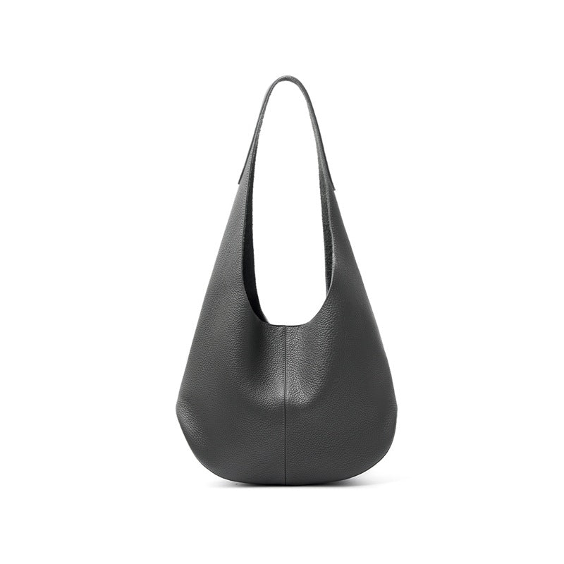 fanlosn ink gray leather underarm shoulder bag,women,front
