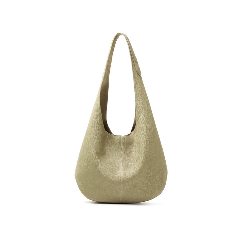 fanlosn mouse green leather underarm shoulder bag,women,front