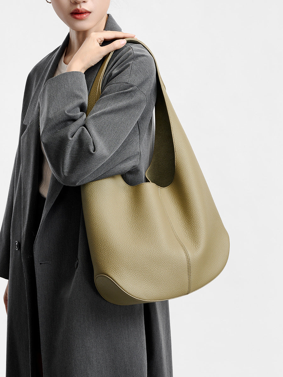 fanlosn green leather underarm shoulder bag,women,model display