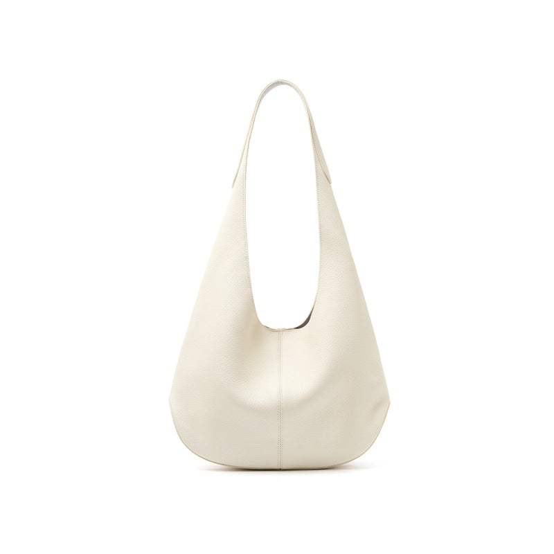 fanlosn white leather underarm shoulder bag,women,front
