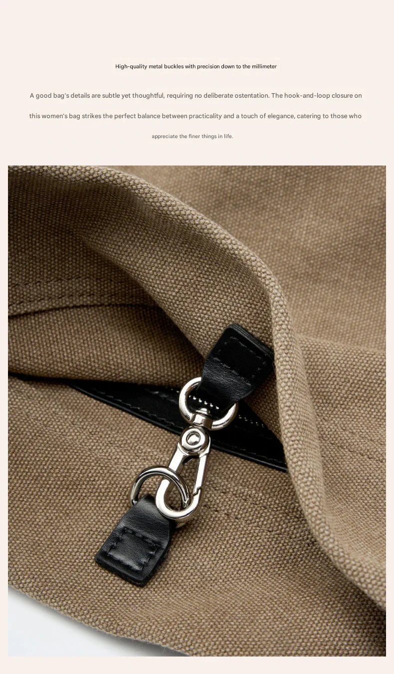 sand tea color canvas underarm tote bag,women,detail 02