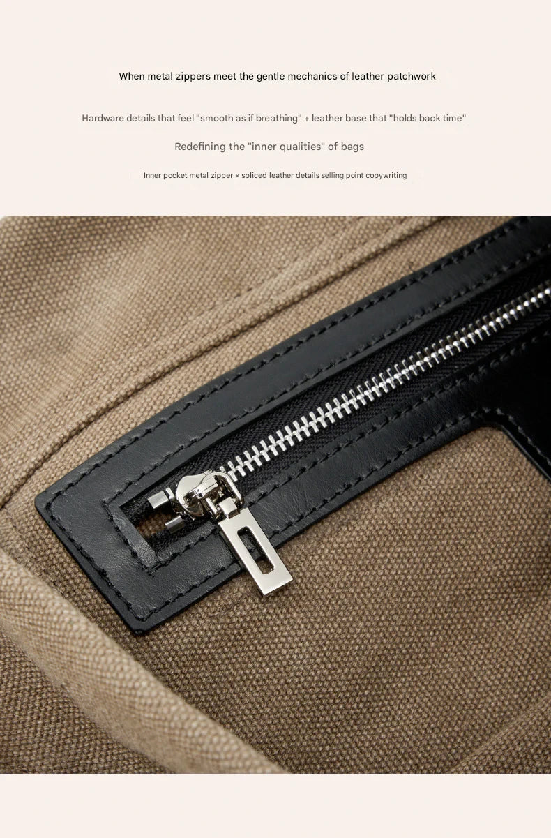 sand tea color canvas underarm tote bag,women,detail 03
