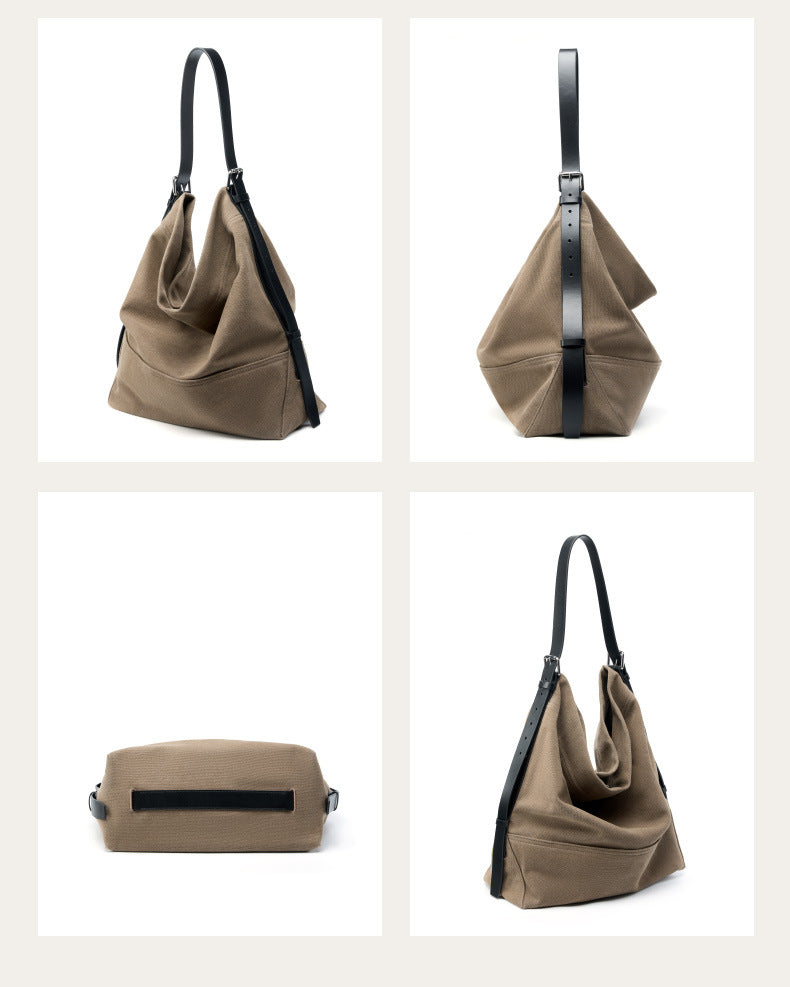sand tea color canvas underarm tote bag,women,display