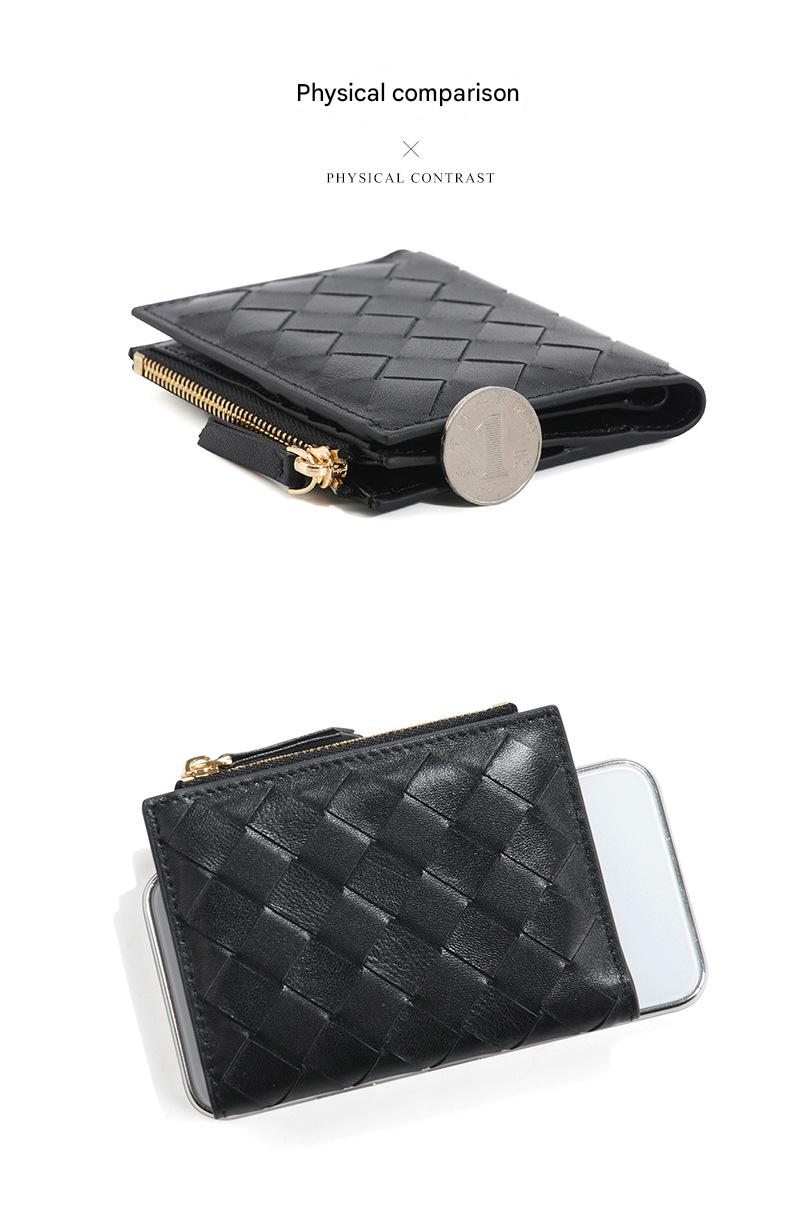 black fanlosn sheepskin woven leather wallet,women,detail 02