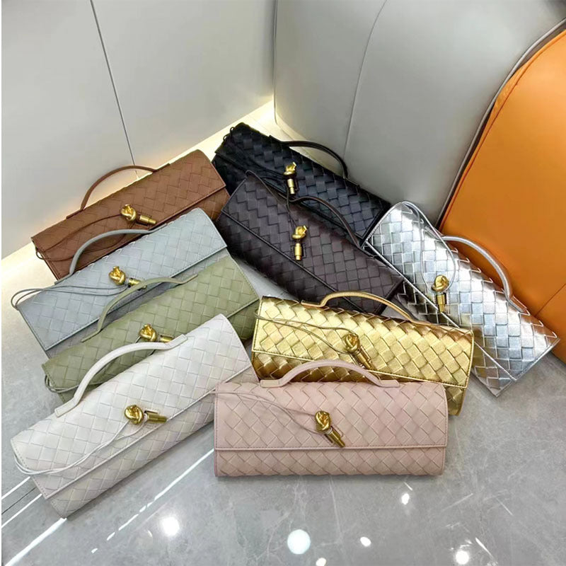 leather woven clutch bag,women,color display